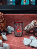 Suport lumânare Chakra – Rădăcină (Root) | Sticlă roșie