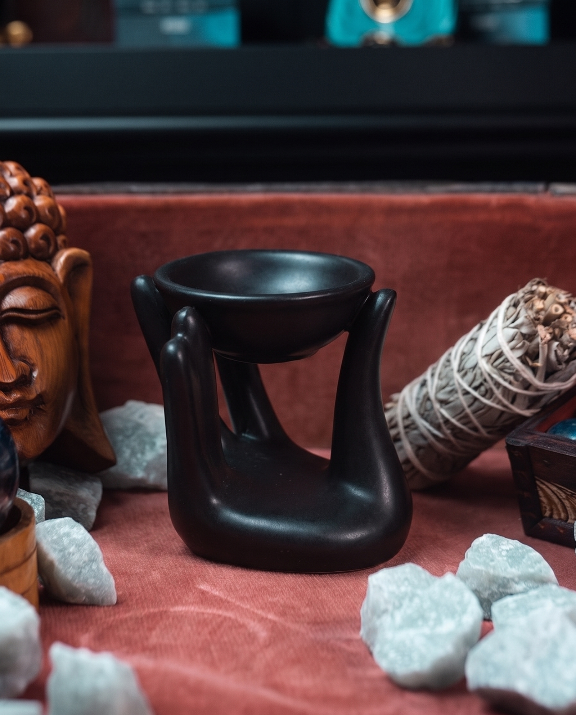 Lampă Aromaterapie „Mâna de Ajutor” – Negru