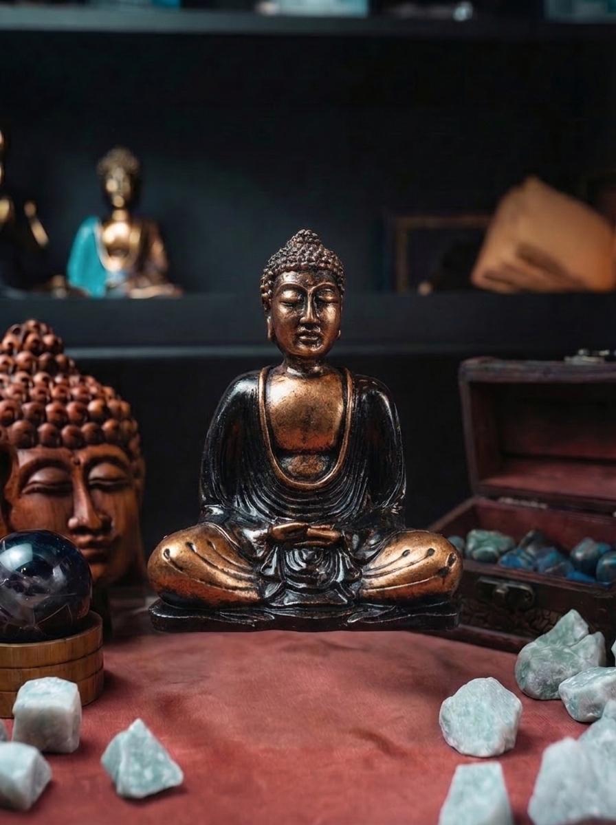 Buddha Negru – Auriu – Mediu
