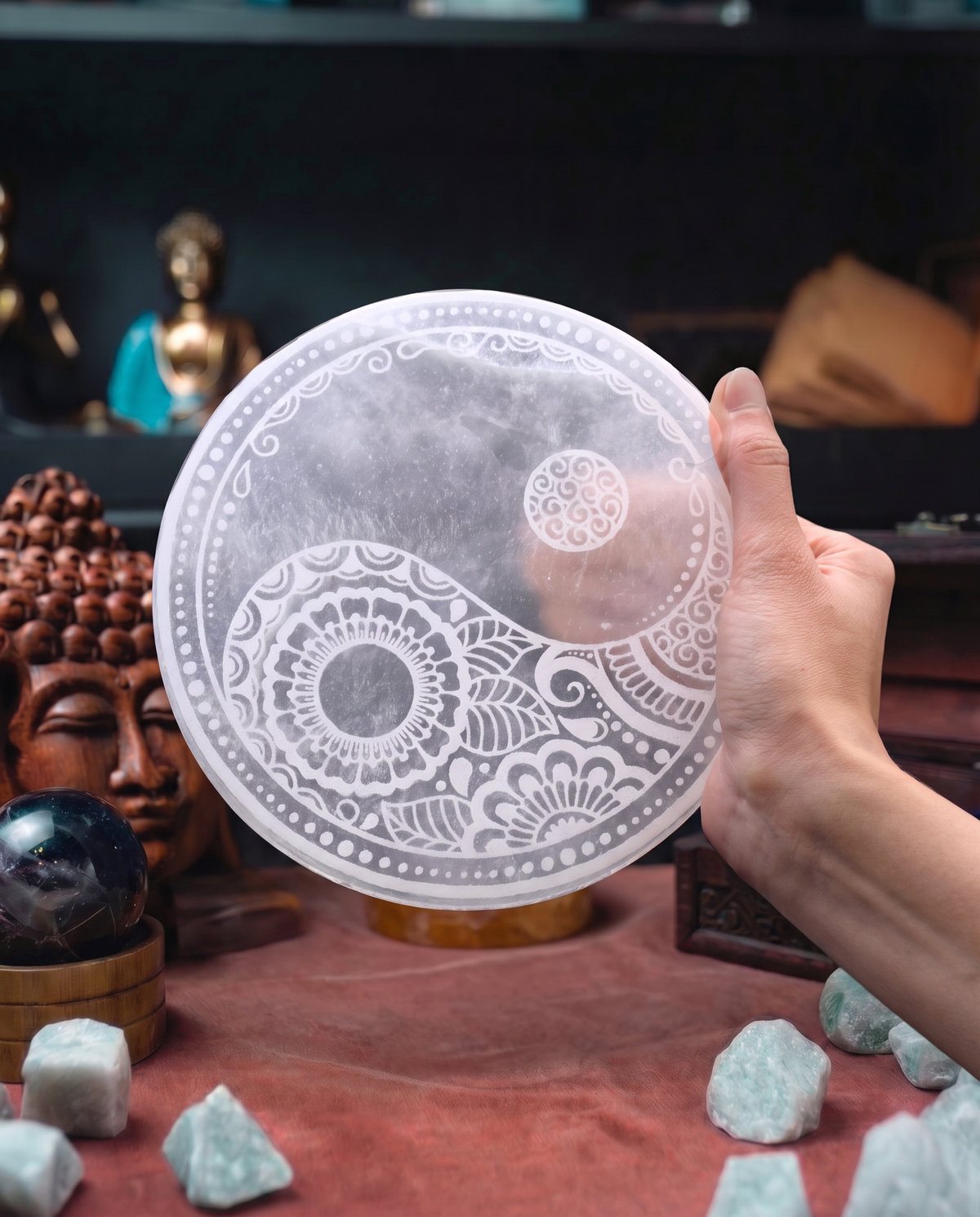 Platou din Selenit 18 cm – Feng Shui
