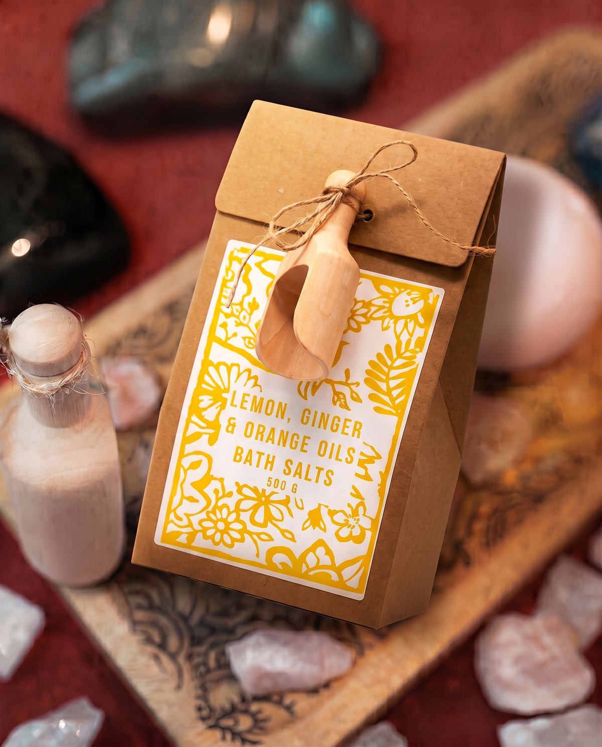 Sare de Baie Aromaterapie 500 g – Lămâie, Ghimbir și Portocală