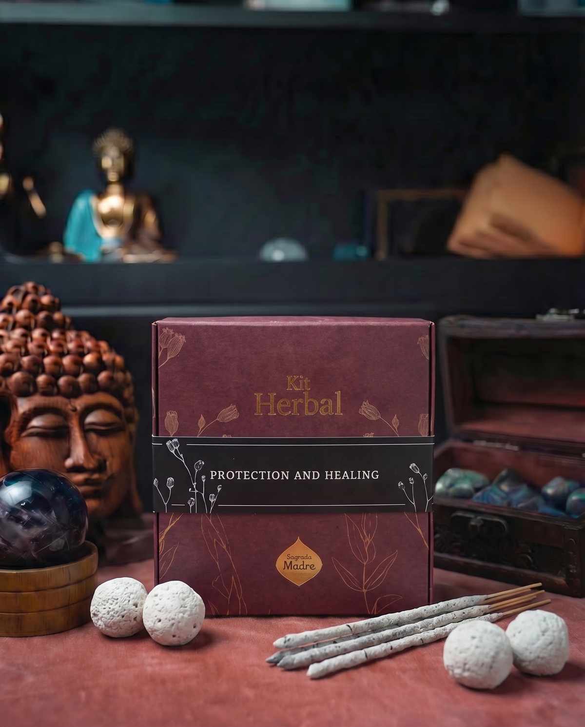 Kit bețișoare & smudge Sagrada Madre – Protection & Healing  ±110g