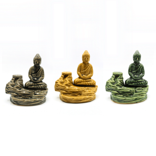 Backflow Incense Burner Meditating Buddha 6 pcs