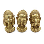 Lord Ganesh Blind, Deaf and Mute to evil - Set of 3 pcs